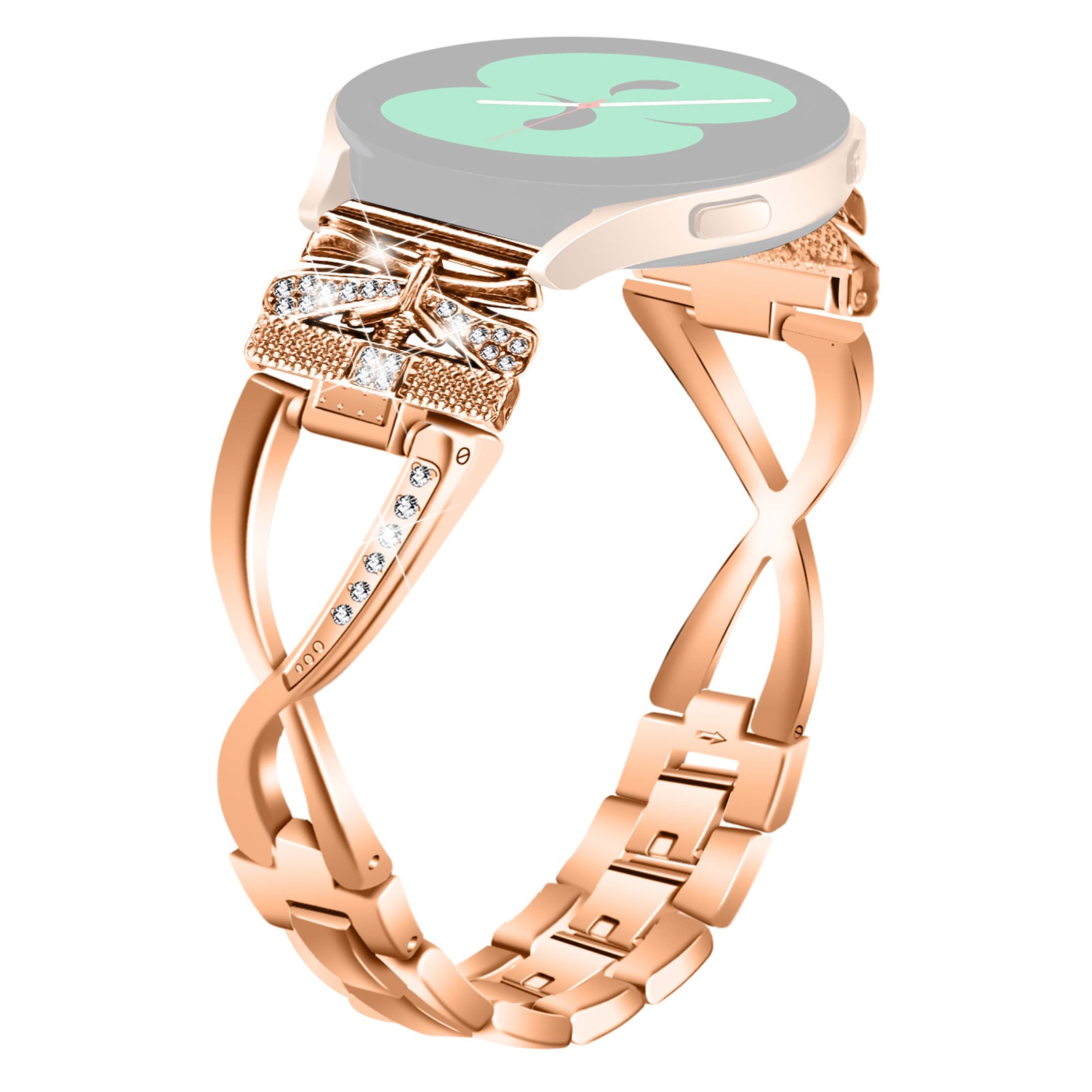 For Samsung Galaxy Watch4 40 44mm Watch4 Classic 42 46mm Watch 5 40 44mm Zinc Alloy Watchband 20mm Rhinestones Crown X-Shape Watch Strap For Samsung Galaxy Watch4 40 44mm Watch4 Classic 42 46mm Watch 5 40 44mm Zinc Alloy Watchband 20mm Rhinestones Crown X-Shape Watch Strap